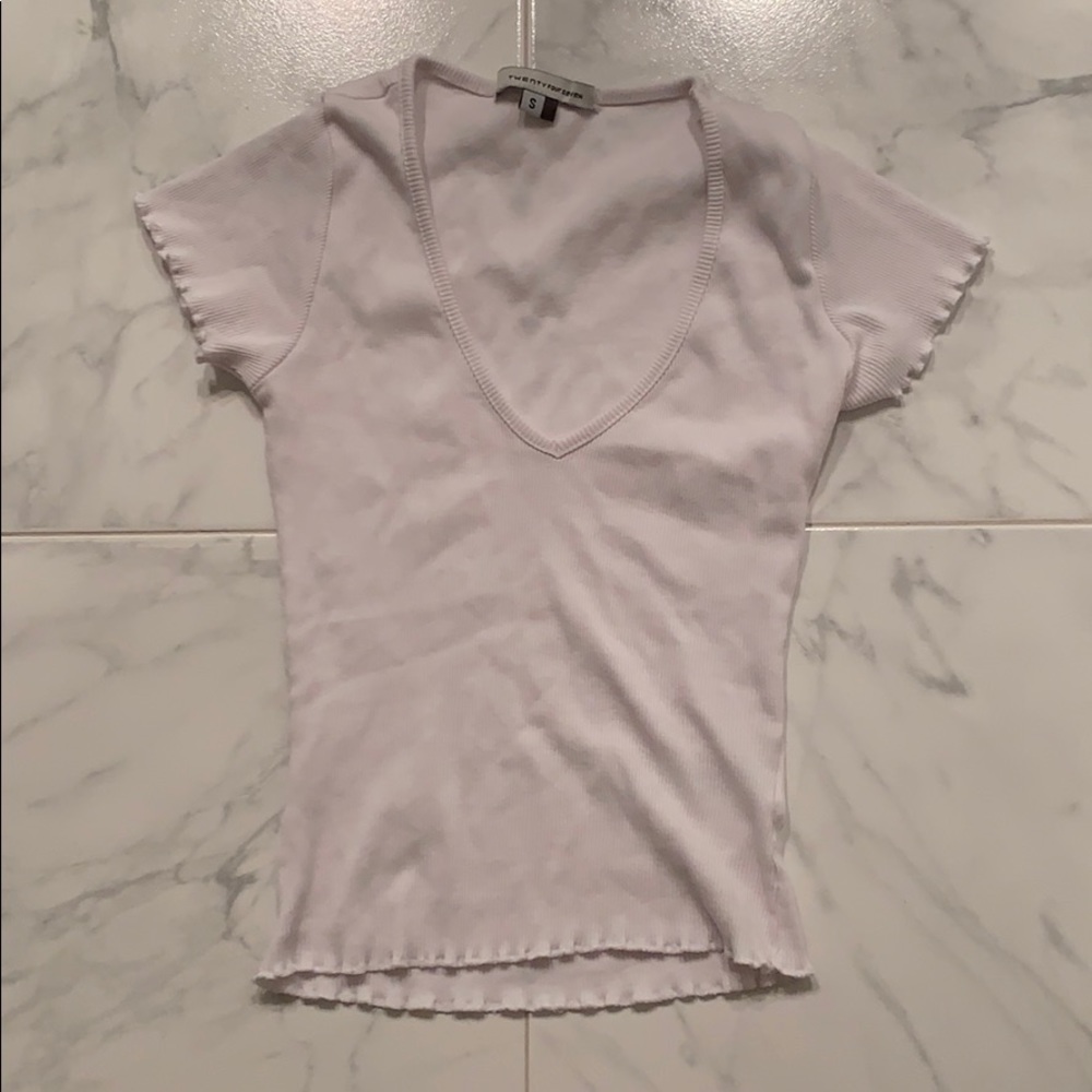 White low cut top
